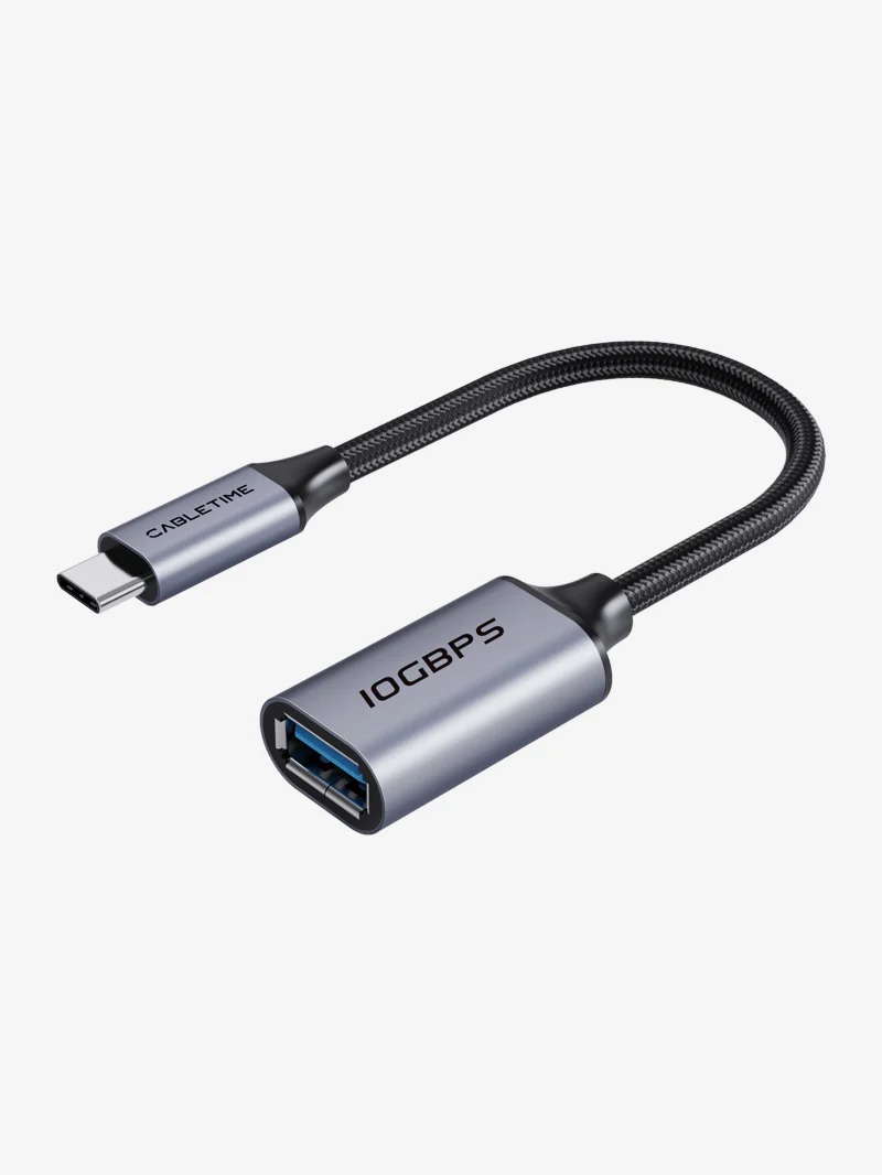 OTG 10Gbps USB-C Male to USB-A Female Adapter by Cabletime