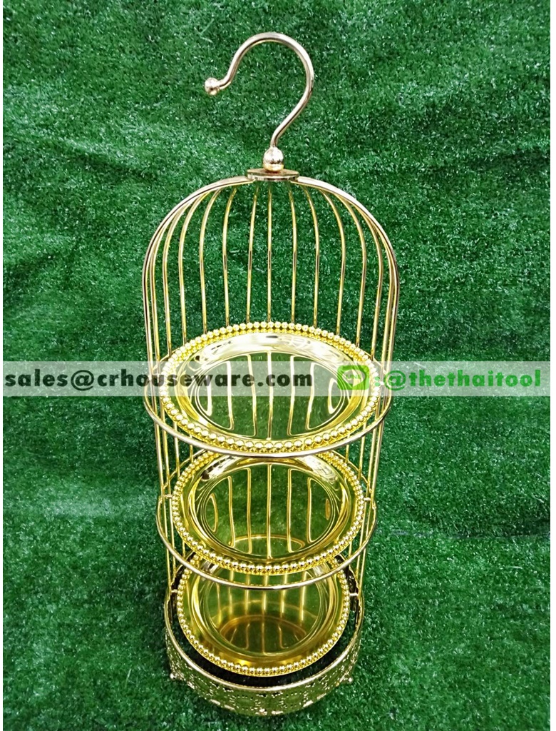 ชั้นโชว์กรงนก พร้อมจาน 005-STK-22, ชั้นโชว์กรงนกVIP,ชั้นโชว์อาหารขนม,ชั้นโชว์Catering_Product,