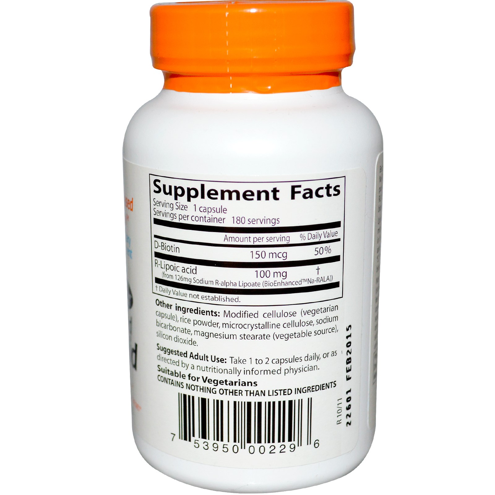 (Pre-order)**Economy size**Doctor's Best, Best Stabilized R-Lipoic Acid(R-ALA)100 mg 180 Veggie Caps ช่วยเพิ่มระดับกลูต้าไธโอนในร่างกาย ร่างกายสามารถดูดซึมได้ดีกว่า ALA