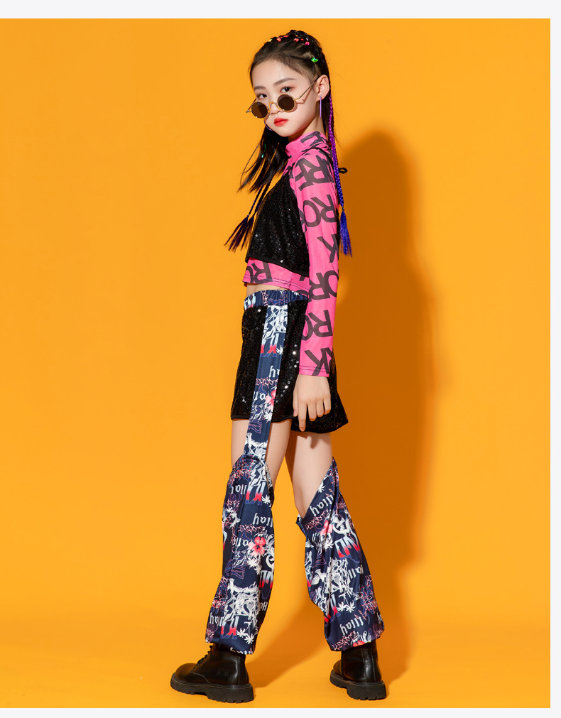 ชุดเต้น ชุดฮิปฮอป เสื้อแขนยาว + กางเกงขายาว สไตล์แบลคพิ้ง