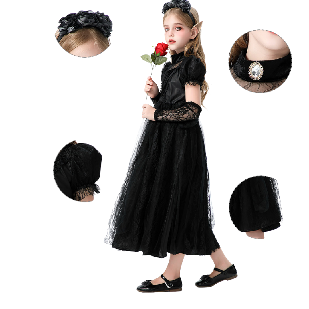 friendly4kid พร้อมส่ง ชุดฮาโลวีน haloween เดรสยาว ค้างคาว