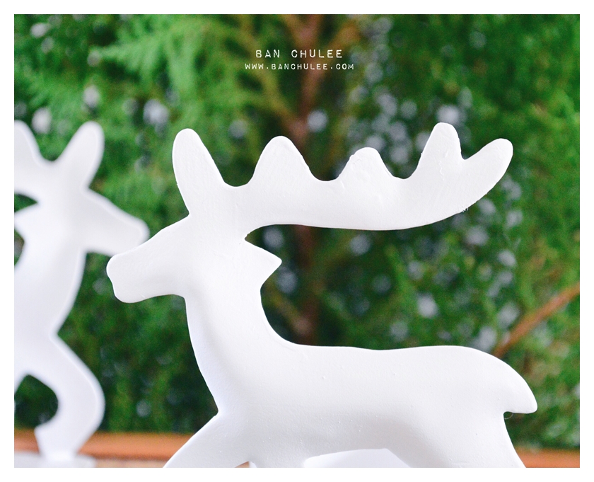 White Reindeer Candle Holders เชิงเทียนกวางสีขาว