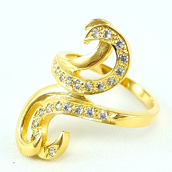 แหวนเงินแท้ราคาถูกชุบทองคำขาว เพชรCZแท้ 0.24 กะรัต งานประณีตสวยงาม สั่งผลิตค่ะ