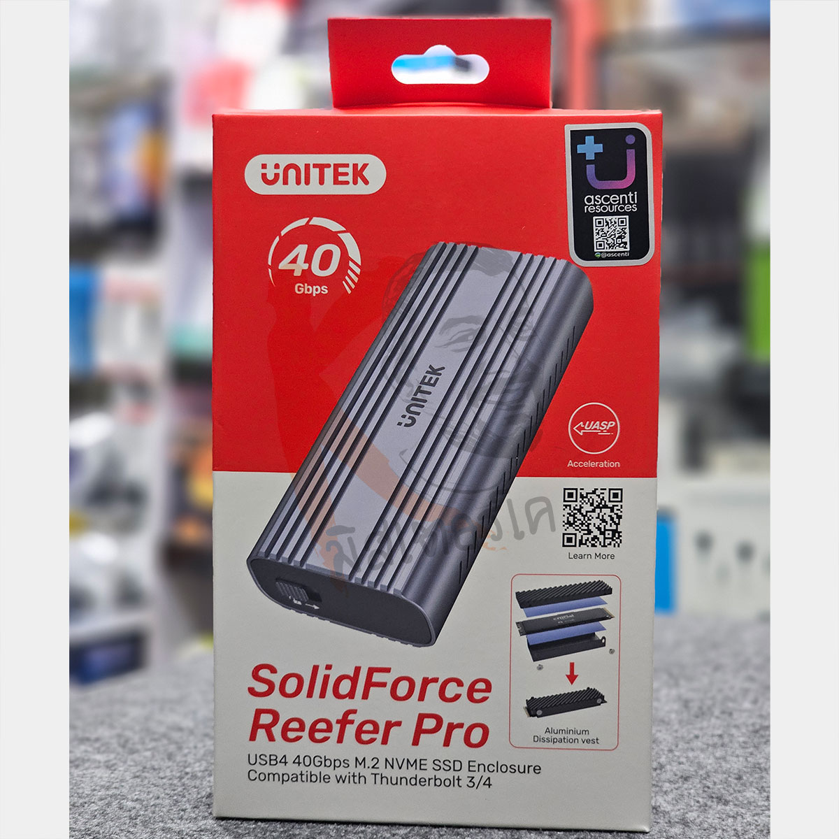 M.2 SSD (PCIe/NVMe) Enclosure USB 40Gbps SolidForce Reefer Pro Unitek S1226A