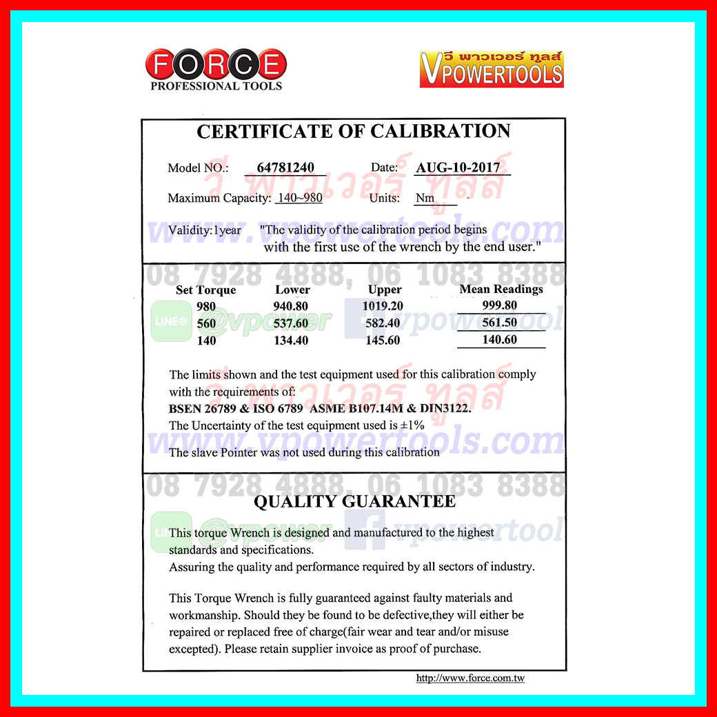 Force ด้ามขันปอนด์ ประแจวัดแรงบิด 1/4, 3/8, 1/2, 3/4, 1 นิ้ว (ประแจปอนด์ ราคาตามขนาดด้านล่าง)