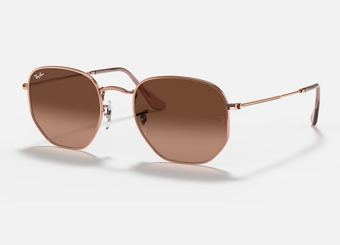 RayBan RB3548N 9069A5 HEXAGONAL FLAT LENSES
