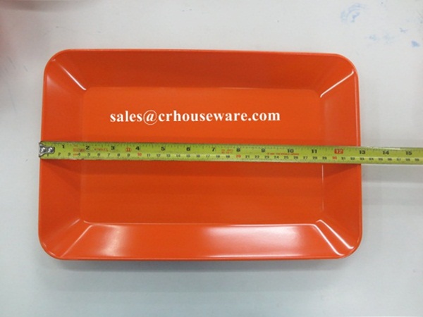 จานแปลเหลี่ยม 8.5*13 นิ้ว สีส้ม 017-P686-13