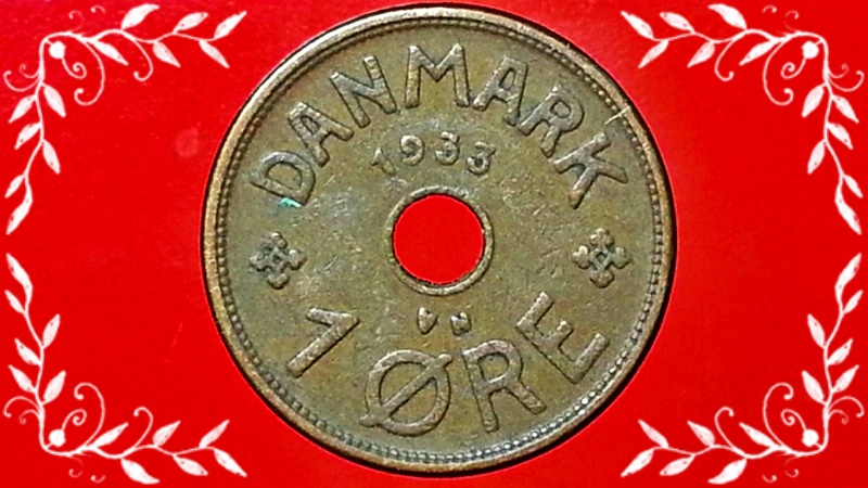 เหรียญ เงินตรา ประเทศ เดนมาร์ก Øre (N ♥ GJ) 1933