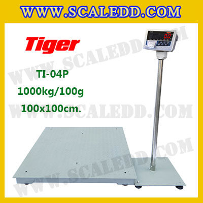 เครื่องชั่งพร้อมปริ้นเตอร์ในตัว พิกัด 1000kg รุ่น TI-04P ขนาดแท่น 100x100cm. เครื่องชั่งน้ำหนัก1000kg เครื่องชั่งดิจิตอล1000kg ตาชั่ง1000kg ตาชั่งดิจิตอล1000kg พิกัดน้ำหนัก 1000kg ค่าละเอียด 100g เครื่องชั่งยี่ห้อ TIGER รุ่น TI-04P