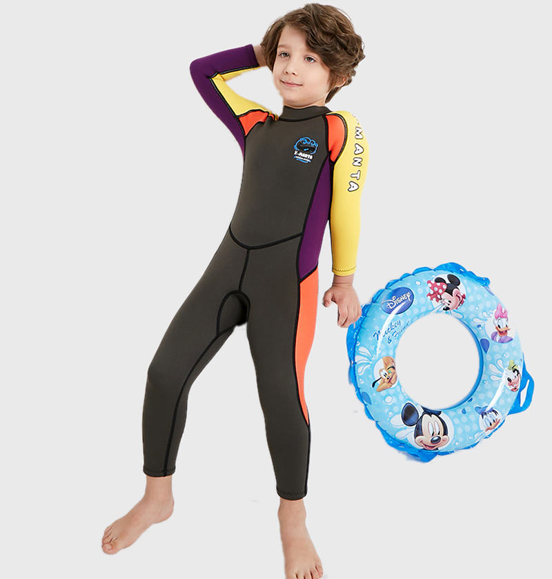 พร้อมส่ง ชุดดำน้ำ ชุดว่ายน้ำเด็กชาย เก็บอุณหภูมิ แขนยาว