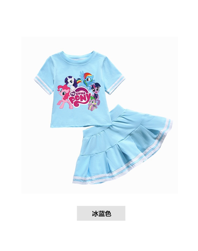 ชุดเด็ก ลายการ์ตูน โพนี่ ทรงสั้นกระโปรงระบาย