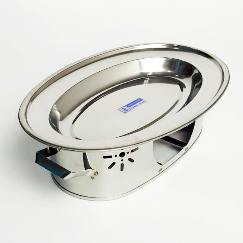 Anchor ชุดปลาหมึกไข่นึ่งมะนาวพร้อม ชุดจานปลาปลาแป๊ะซะ เตาสเตนเลส ขนาด 14 นิ้ว