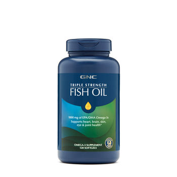 GNC Triple Strength Fish Oil 1,000 mg,120 softgels ลดความเสี่ยงของการเกิดโรคหัวใจ และหลอดเลือด ช่วยบำรุงสมอง ข้อต่อและผิวพรรณ
