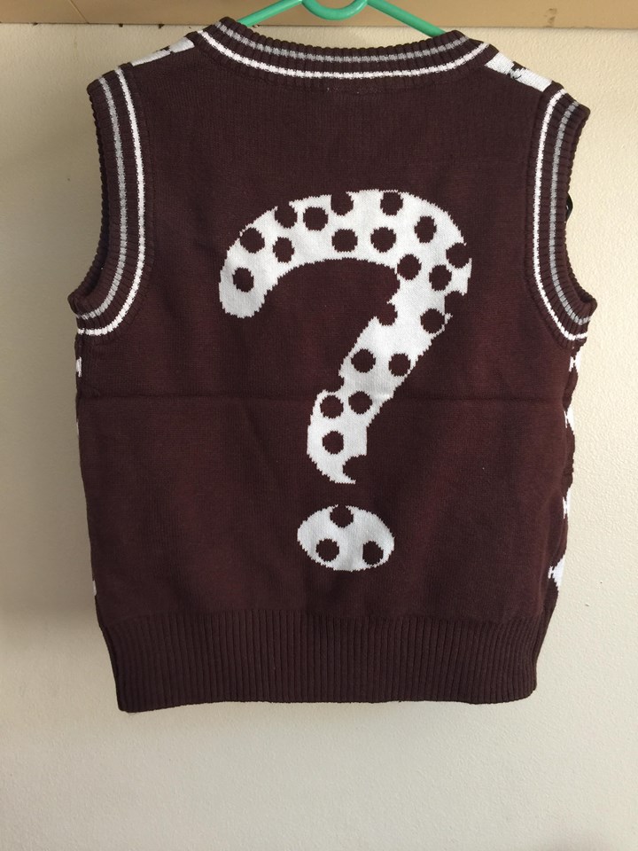 เสื้อกันหนาว : เสื้อไหมพรม ตารางสีน้ำตาล