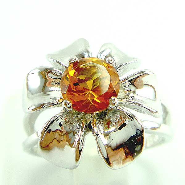 แหวนเงินแท้ราคาถูกชุบทองคำขาว ซิทรินแท้ 0.50 กะรัต งานประณีตสวยงาม สั่งผลิตค่ะ