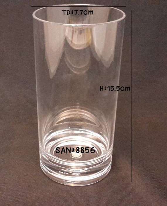 แก้วน้ำพลาสติกริมสระน้ำ,แก้ว SAN-8856 Straight long drink. Plastic Mug poolside, Straight long drink glass.