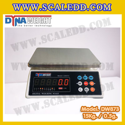 เครื่องชั่งน้ำหนักดิจิตอลตั้งโต๊ะ พิกัด15Kg ค่าละเอียด 0.5g ยี่ห้อ Dynaweight รุ่น DW873