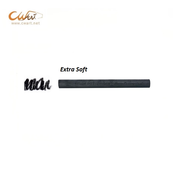 ชาร์โคแท่งกลม Faber-Castell Pitt Charcoal - ดำเข้มสุด Black Extra Soft