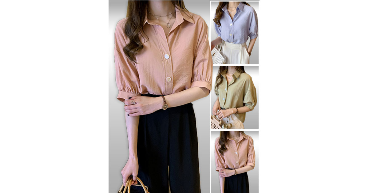 เสื้อเชิ๊ตแฟชั่นแบบสวยหวาน มี3สีรหัส2383
