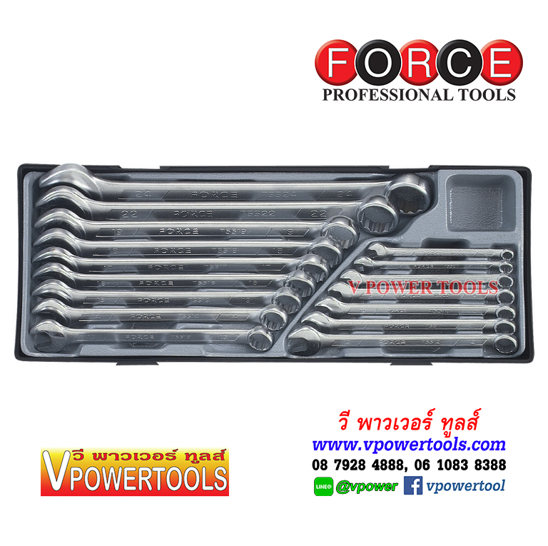 FORCE ประแจแหวนข้างปากตายข้าง (หน่วยหุน)