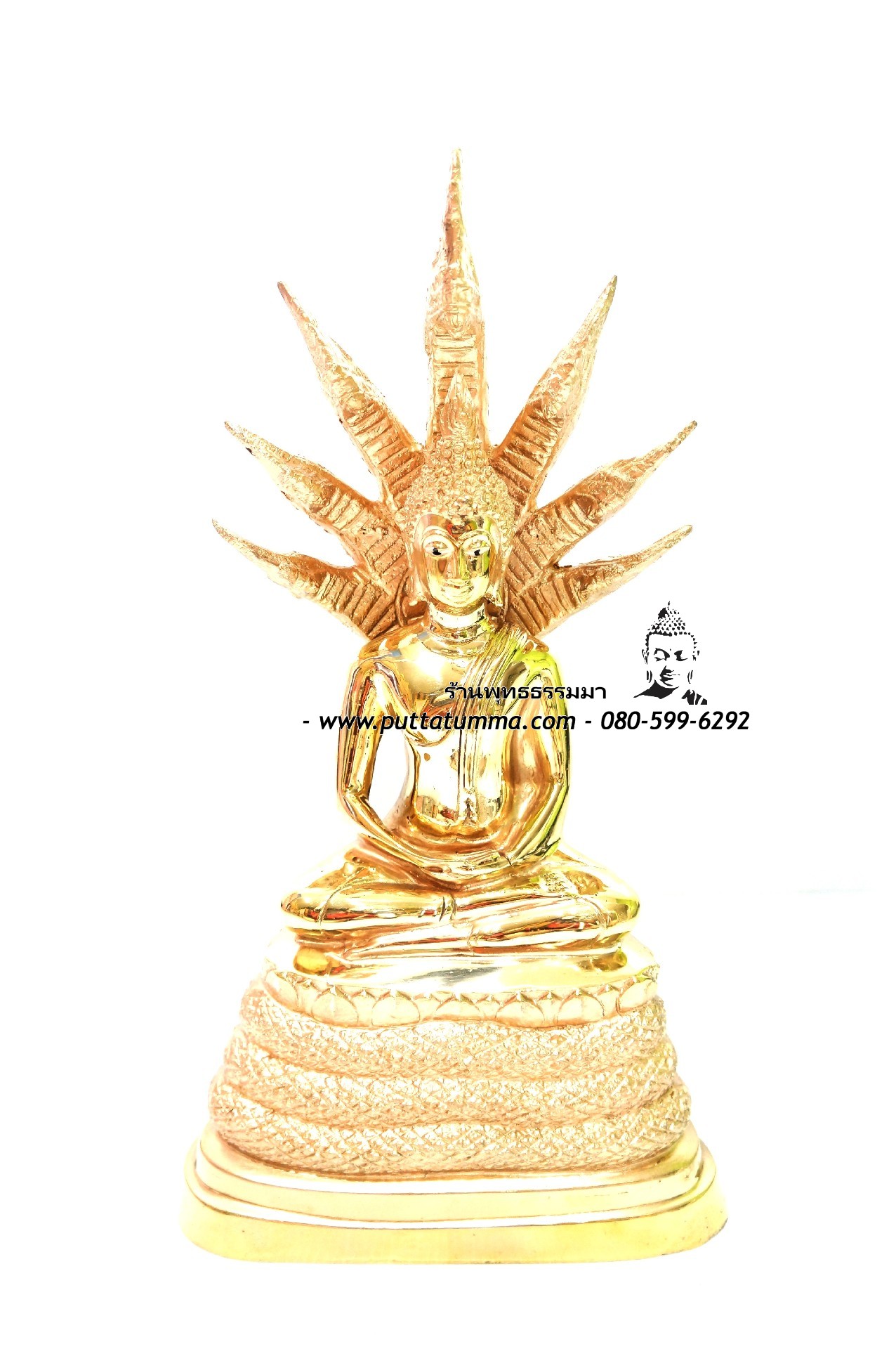 พระประจำวันเสาร์ เนื้อโลหะ ขัดเงา หน้าตัก 5 นิ้ว สูง 12 นิ้ว