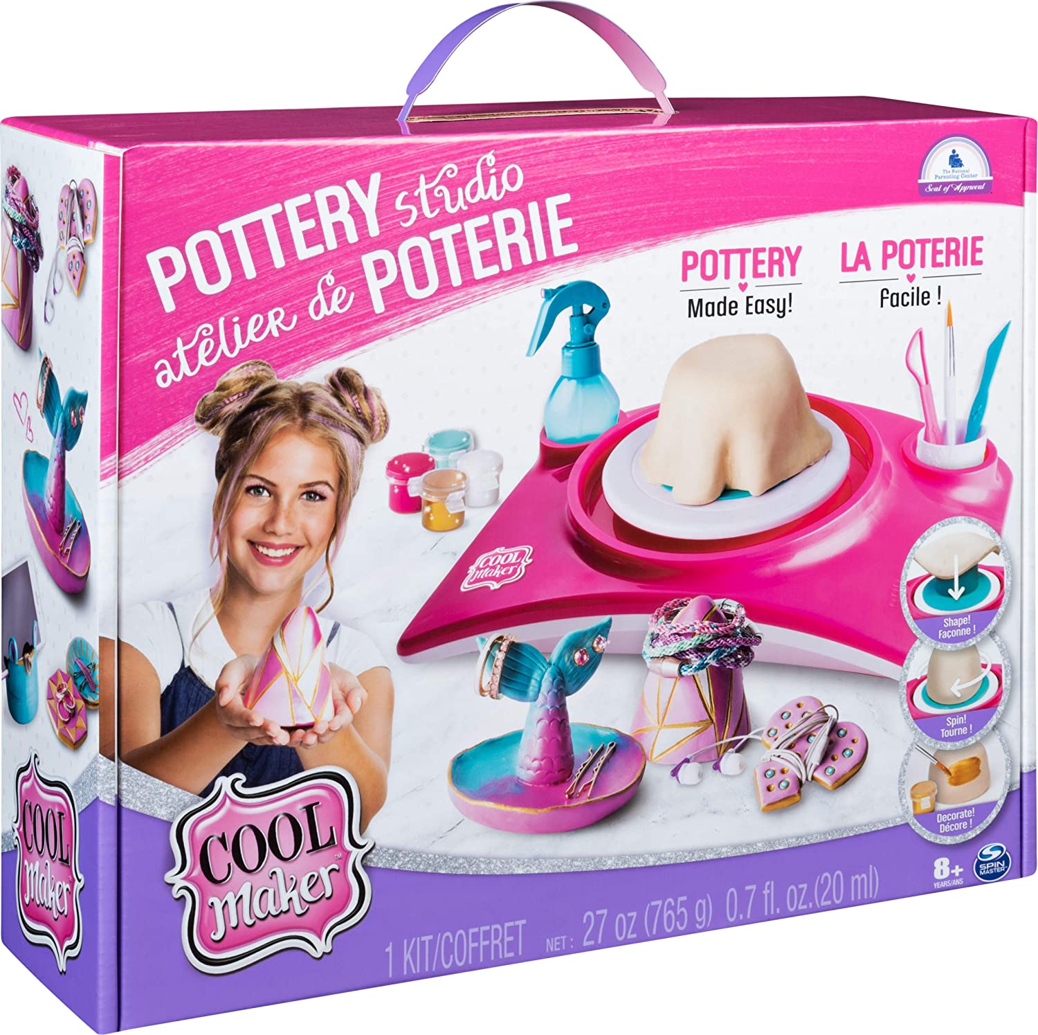 จานหมุนเครื่องปั้นดิน Cool Maker, Pottery Studio, Clay Pottery Wheel Craft Kit