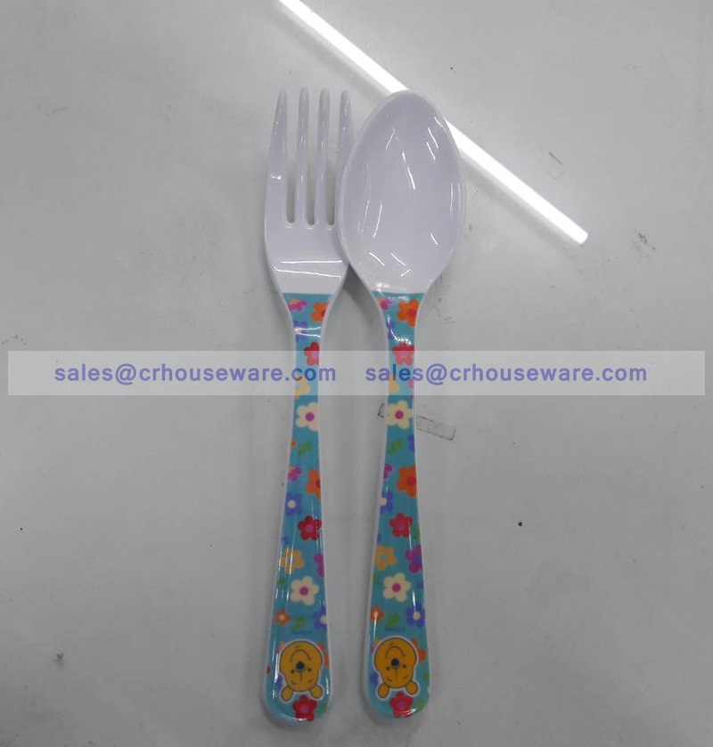 ช้อนส้อมเมลามีนเด็ก 6.25 นิ้ว ลายการ์ตูน 017-SP-F2359