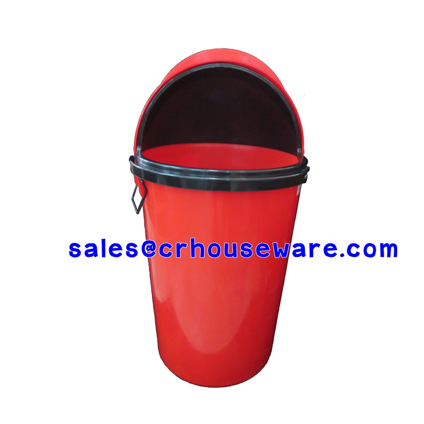 ถังขยะฝาโดมเปิด 90 องศา 75 ลิตร สีแดงดำ 001-RW9079R