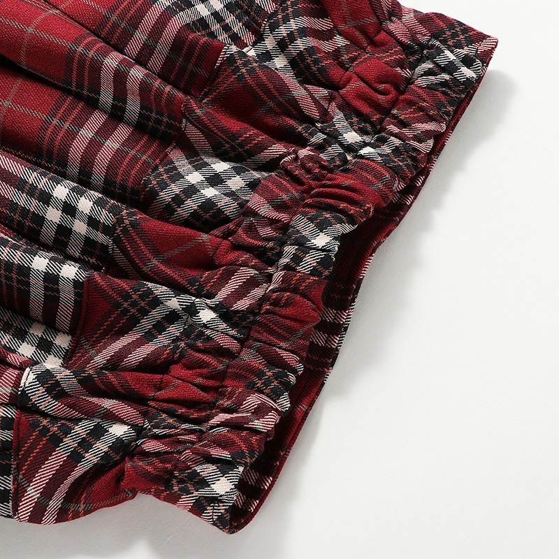 friendly4kid พร้อมส่ง กระโปรง ลายสก๊อต เด็กผู้หญิง สก๊อตแดง