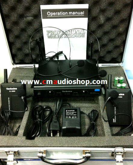 ไมค์ลอยคู่ติดเสื้อ-ครอบหัว Technica ZL-306M (ย่านความถี่ UHF)