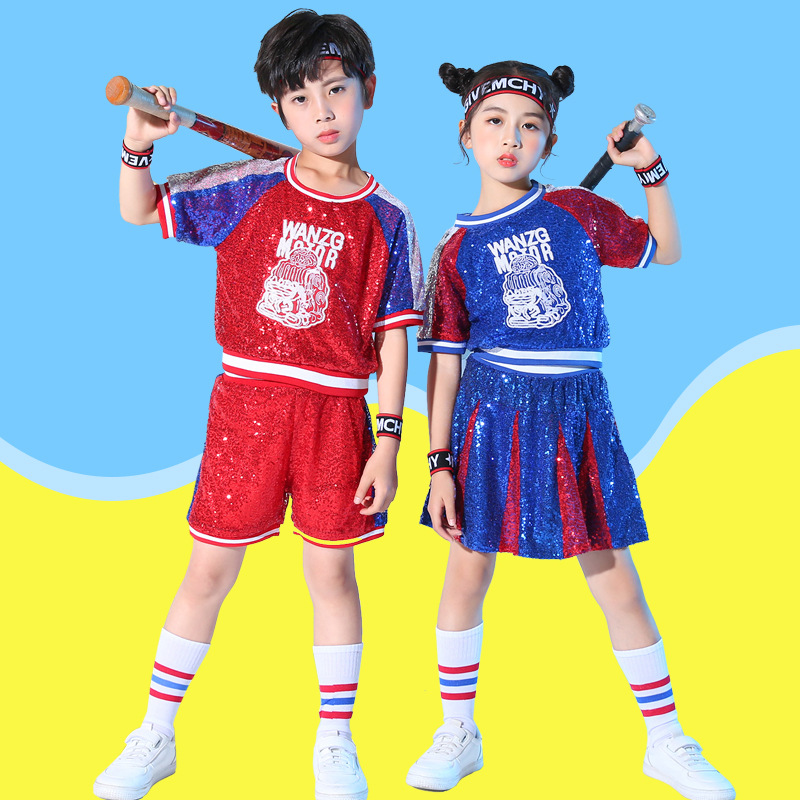 ชุดเต้น ปักเลื่อม เซ็ทหญิงชาย เสื้อ+กางเกงกระโปรง**สินค้าเปิดจอง