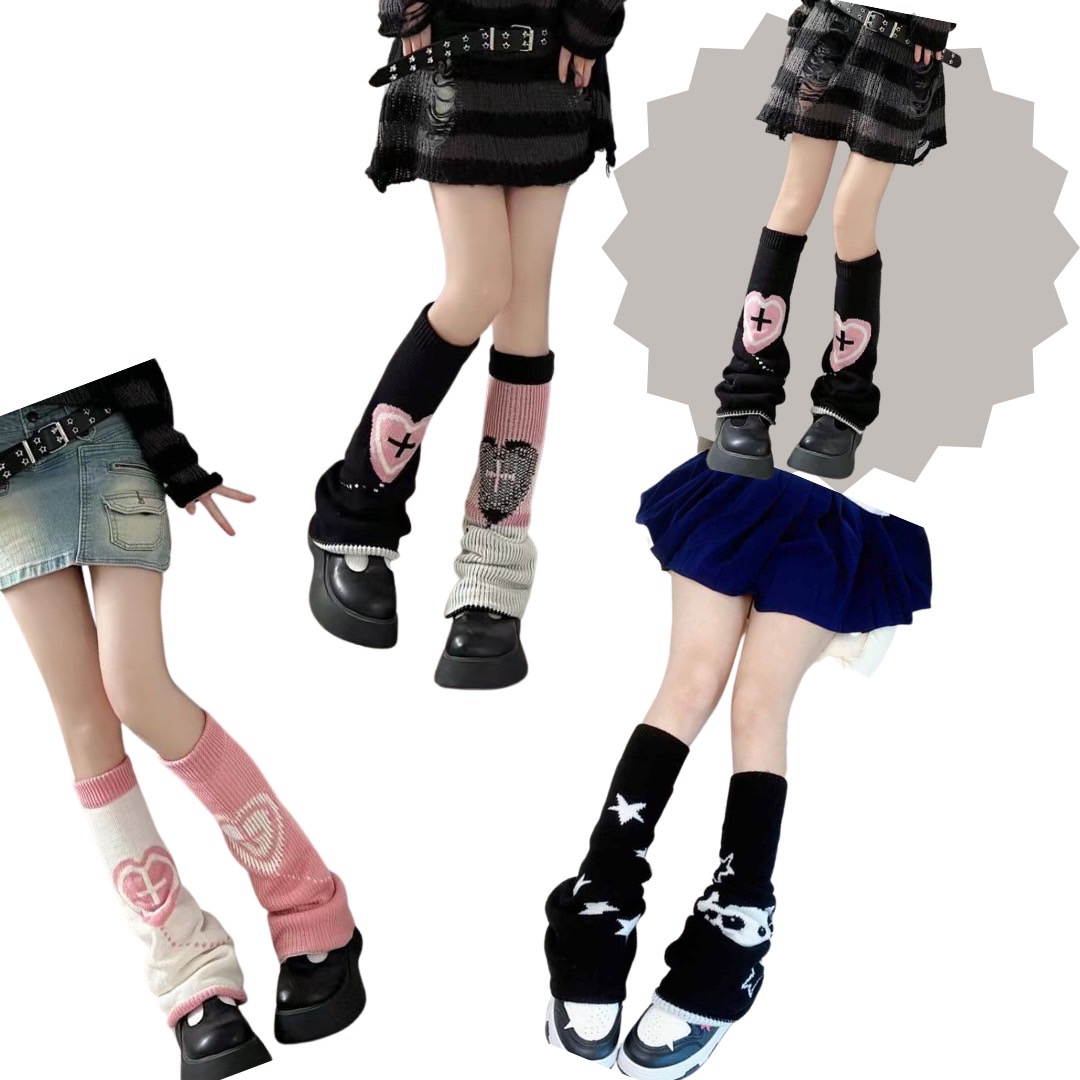 พร้อมส่ง ถุงเท้ายาว สไตล์ Y2K แบบไม่สวมเท้า ใส่แบบยาวหรือแบบย่น ผู้ใหญ่