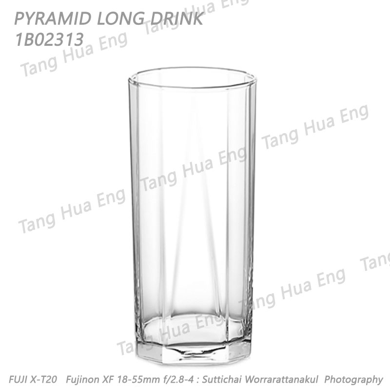 ( 1 โหล ) แก้ว PYRAMID LONG DRINK, 380 มล. #1B02313 ยี่ห้อโอเชี่ยน