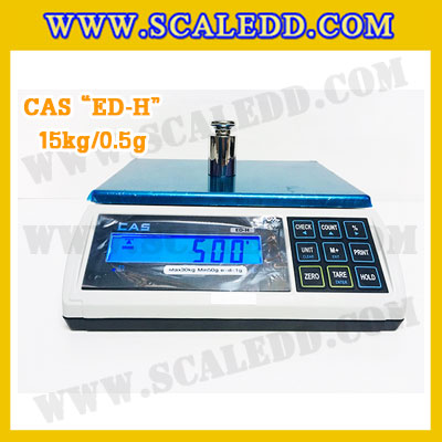 เครื่องชั่งน้ำหนักดิจิตอล พิกัดน้้ำหนัก 15kg ยี่ห้อ CAS รุ่น ED-H ความละเอียด 0.5g (เครื่องชั่งผ่านตรวจรับรองจากสำนักชั่งตวงวัด)