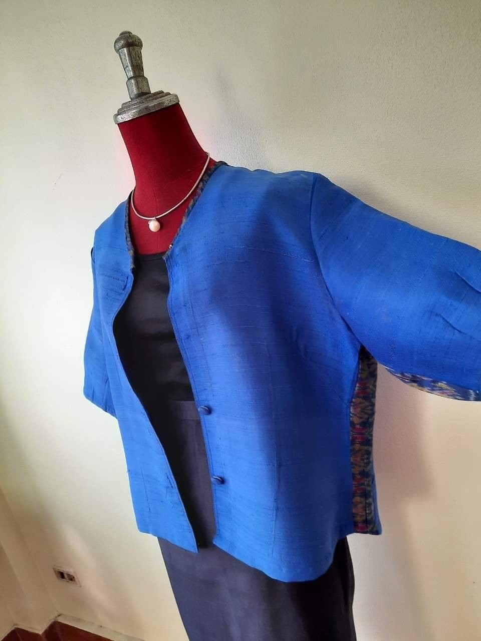 SIVAREE Upcycling Lifestyle 1 /Thai Silk Recycle ฟ้า,ชมภู่,ดำ Free Size