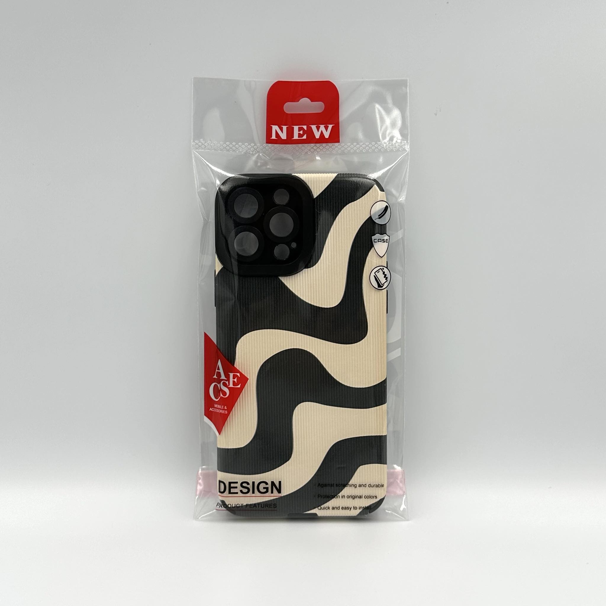 ถุงใสใส่เคสมีลาย new สีแดง (100 ใบ)