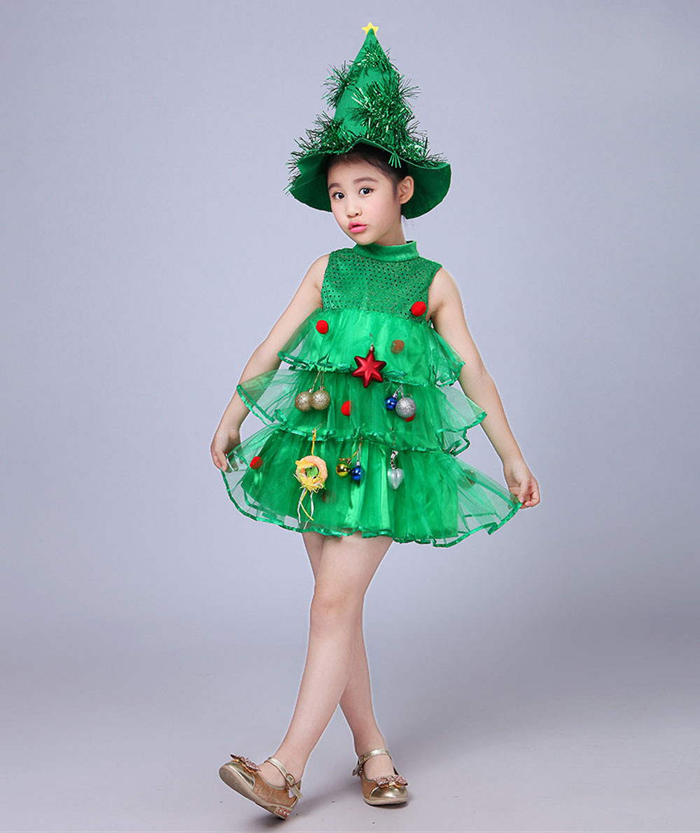พร้อมส่ง ชุด คริสมาสต์ ทรงต้นคริสต์มาส สีเขียว