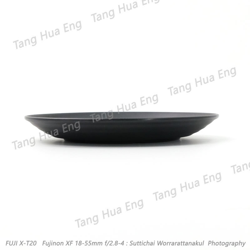 จานทรงตื้น 8 นิ้ว เมลามีน สีดำ P3213-8 Jade-line