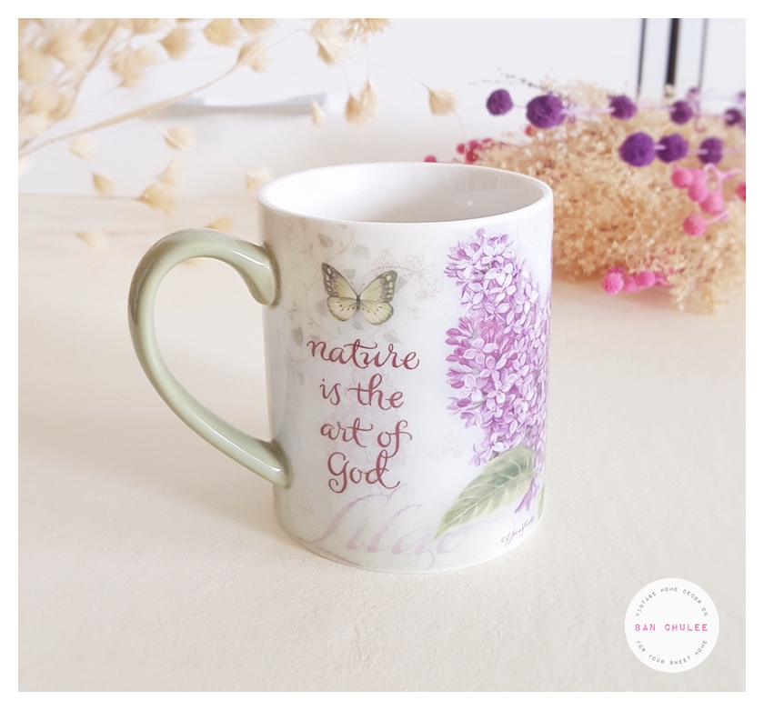 Ceramic Mug - Lilac แก้วเซรามิค ลายดอกไม้