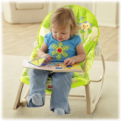 เก้าอี้โยกสามารถสั่นได้อัตโนมัติ Fisher-Price Infant-to-Toddler Rocker - Rainforest Friends