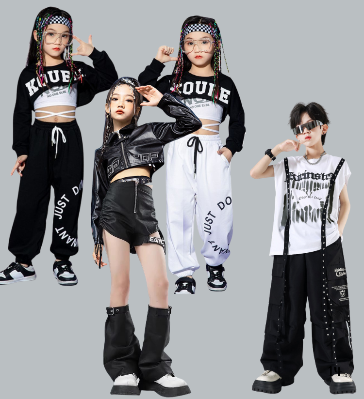 พร้อมส่ง***ชุดเต้น ชุดฮิปฮอป เสื้อแขนยาว +ตัวใน+กางเกง