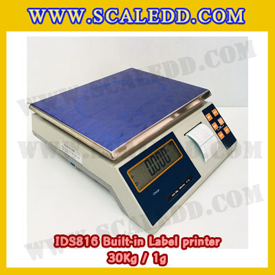 เครื่องชั่งน้ำหนักดิจิตอล พิกัดน้ำหนัก 30kg Built-in Label printer ยี่ห้อ SDS รุ่น IDS816 ค่าละเอียด 1g
