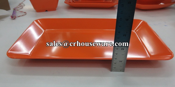 จานแปลเหลี่ยม 8.5*13 นิ้ว สีส้ม 017-P686-13