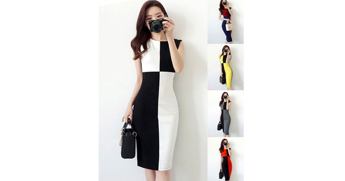 สินค้าพรีออเดอร์ ชุดเดรสแฟชั่นสสไตล์เรียบหรู 5สี 4ไซส รหัส PO-Dress-011