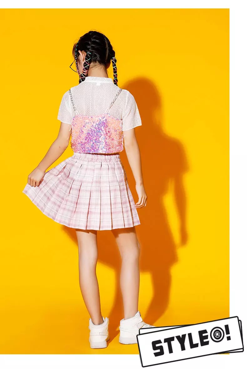 friendly4kid ชุดเต้น เด็กหญิง เสื้อแขนสั้น+กระโปรง สไตล์สายเกาหลี