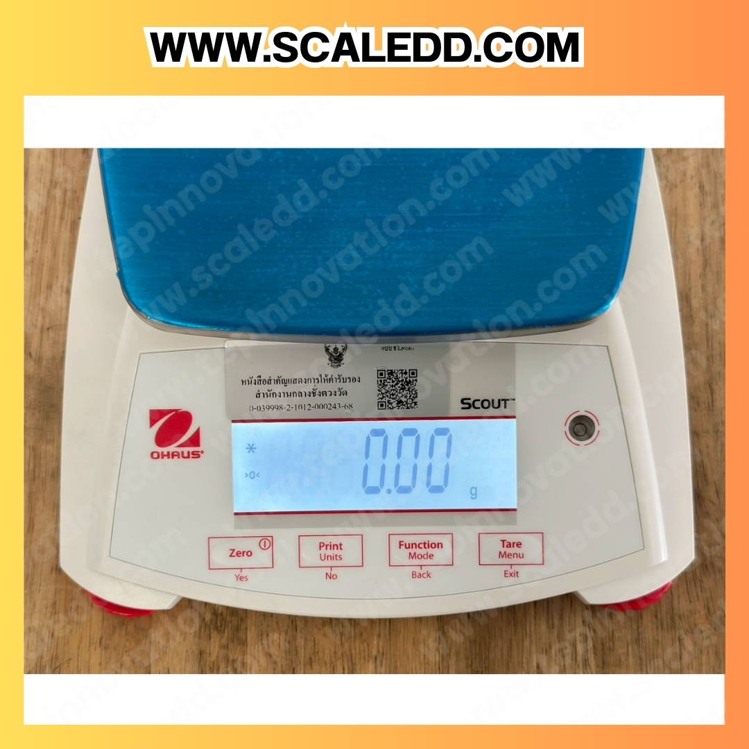 เครื่องชั่งดิจิตอล ทศนิยม 2 ตำแหน่ง พิกัด 2200g x0.01g เครื่องชั่งละเอียดสูง 2200g เครื่องชั่งน้ำหนัก 2200g ตาชั่ง 2200 กรัม พิกัดน้ำหนัก 2200 g ความละเอียด 0.01 g ยี่ห้อ OHAUS รุ่น SPX2202 (เครื่องชั่งตรวจรับรองจากสำนักงานกลางชั่งตวงวัด)