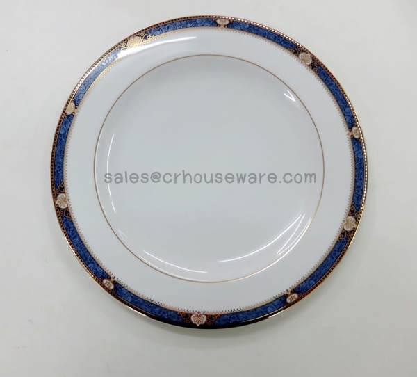 FLAT PLATE Code : RPP1001 , RPP1002 , RPP1004 , RPP1005,จานตื้นพอร์ซิเลนถ้วยพอร์ซิเลน ,จานชามพอร์ซิเลนลายPrecious Blue,จานพอร์ซิเลนลายน้ำเงินขอบทองรับแขกVIP