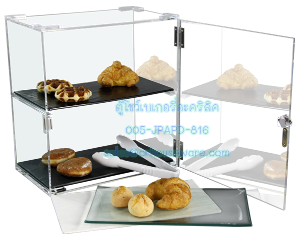 ตู้โชว์เบเกอรี่อะคริลิค 005-JPAPD-816,ชั้นโชว์ขนมโรงแรม2 ชั้น,ตู้โชว์ขนมอะคริลิก,Food_display,Pastry_display