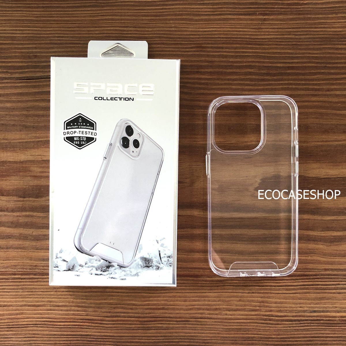 iPhone14 Pro เคสใสปุ่มเงิน case space (หลังแข็งขอบนิ่ม) พร้อมกล่อง