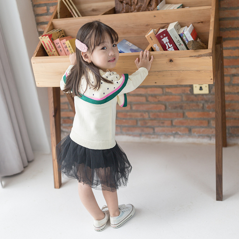 เสื้อกันหนาวเด็ก ลายแตงโม คอกลม